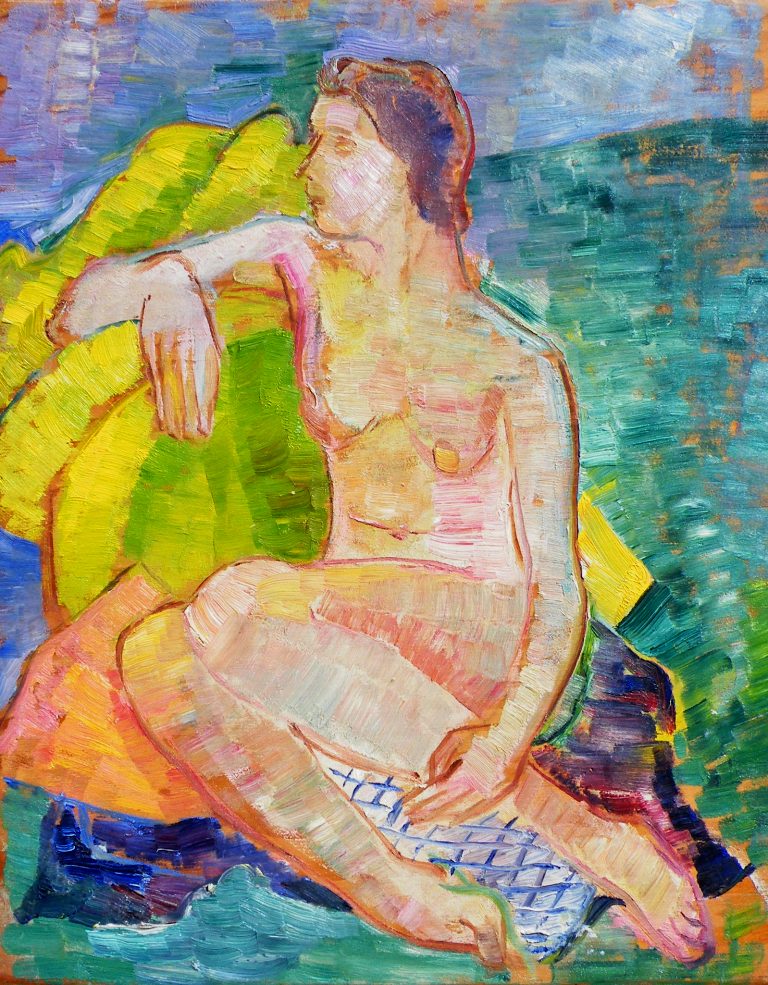Irene Hoffar Reid ~ 1950<br />15 in x 12 in  ~ oil on panel