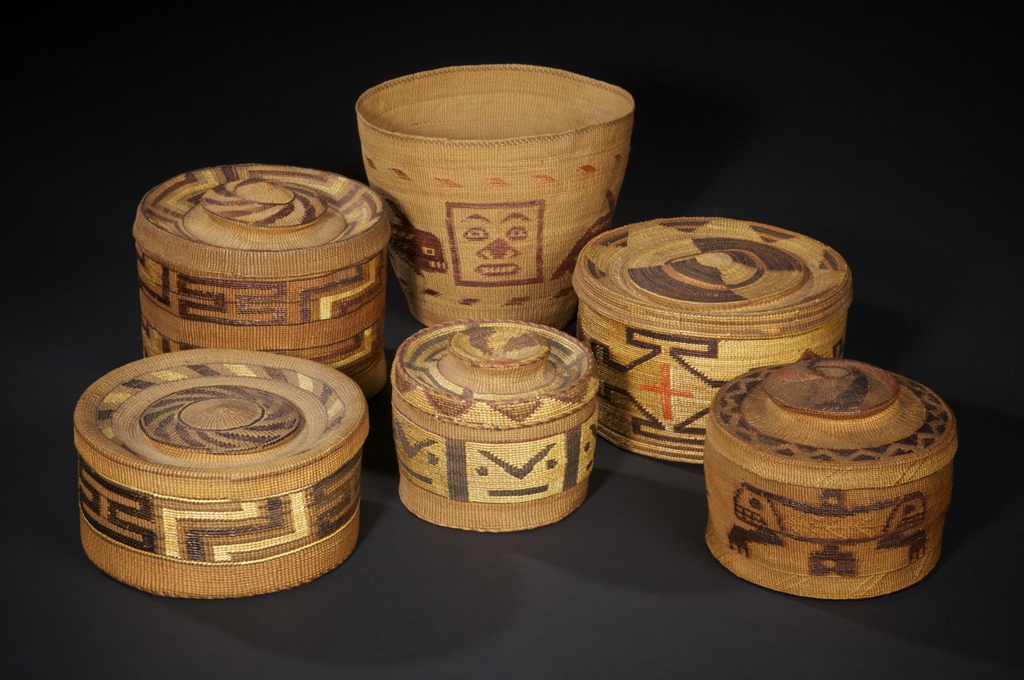 Tlingit  Baskets ~ 1900<br />4 in x 6 in  x 6 in  ~ baskets